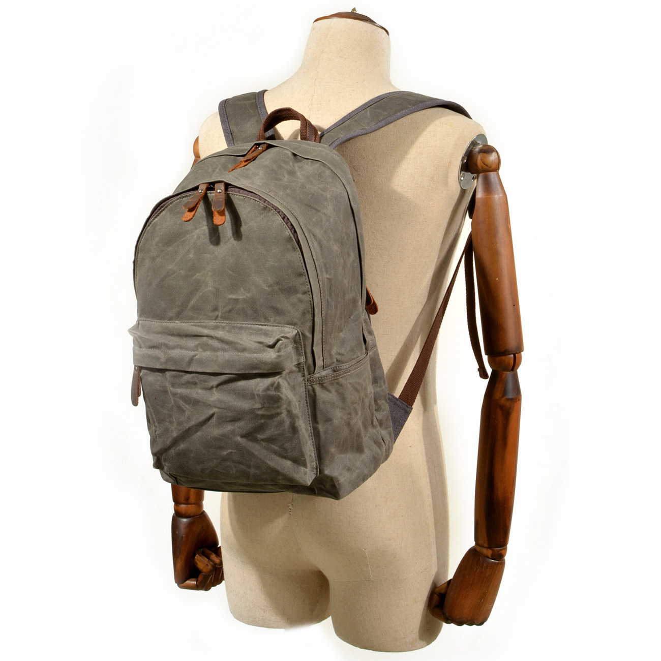 Mochila de lona encerada de es - Canvas Backpack Casual avaliação e preço